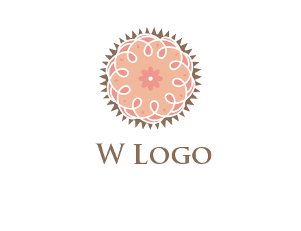 abstract spiral cupcake with flower food logo