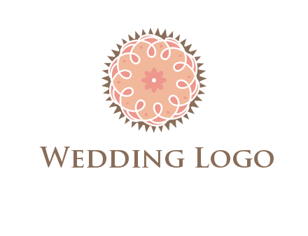 abstract spiral cupcake with flower food logo