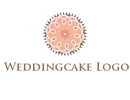 abstract spiral cupcake with flower food logo