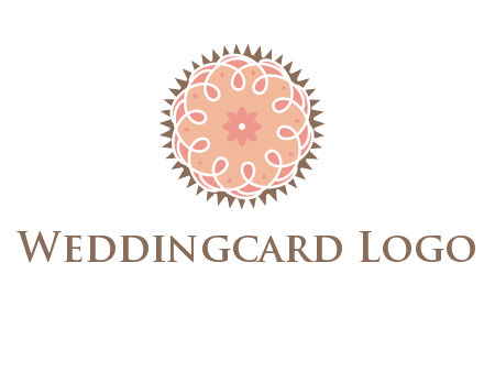 abstract spiral cupcake with flower food logo