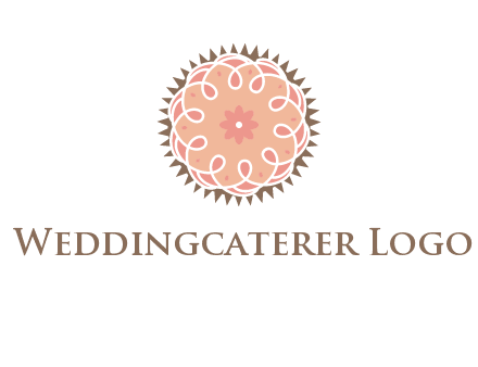 abstract spiral cupcake with flower food logo
