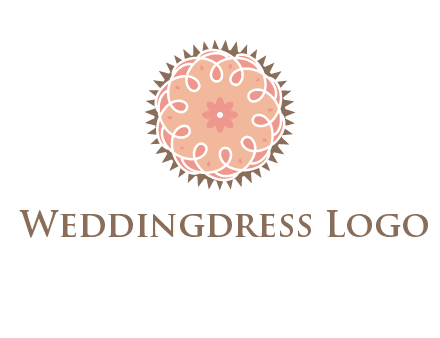 abstract spiral cupcake with flower food logo