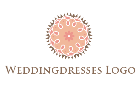 abstract spiral cupcake with flower food logo