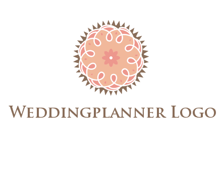 abstract spiral cupcake with flower food logo
