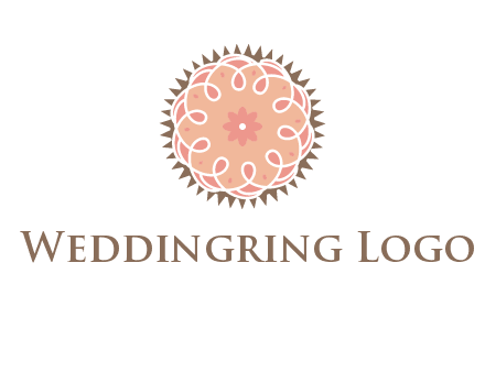 abstract spiral cupcake with flower food logo