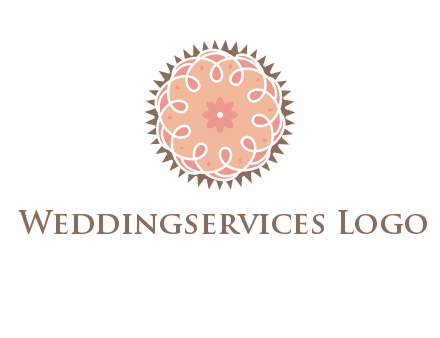 abstract spiral cupcake with flower food logo