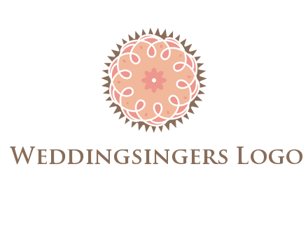 abstract spiral cupcake with flower food logo