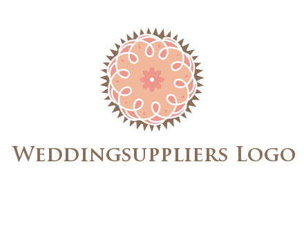 abstract spiral cupcake with flower food logo