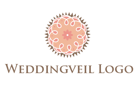 abstract spiral cupcake with flower food logo