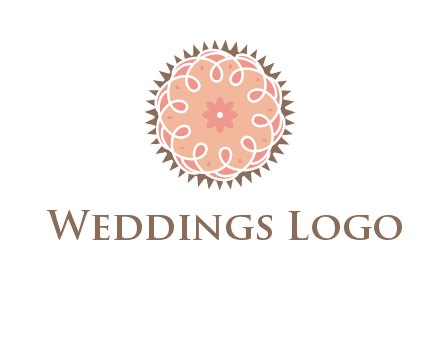 abstract spiral cupcake with flower food logo