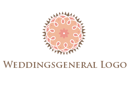 abstract spiral cupcake with flower food logo