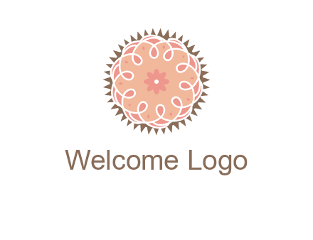 abstract spiral cupcake with flower food logo
