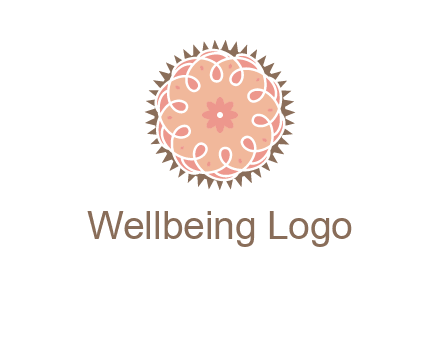 abstract spiral cupcake with flower food logo