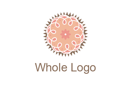 abstract spiral cupcake with flower food logo