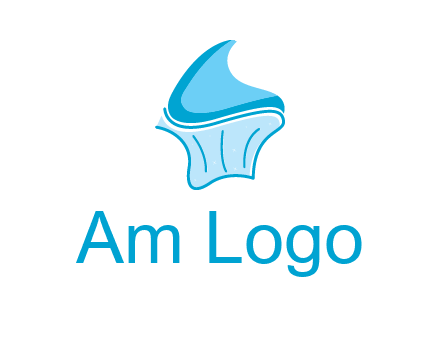 abstract curvy cupcake logo