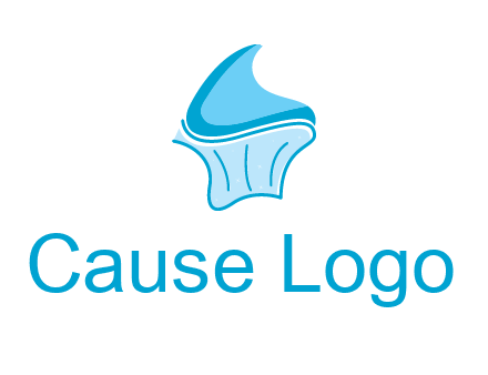 abstract curvy cupcake logo