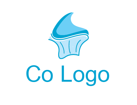 abstract curvy cupcake logo