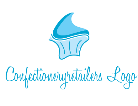 abstract curvy cupcake logo