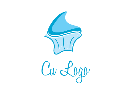 abstract curvy cupcake logo