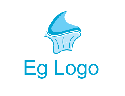 abstract curvy cupcake logo