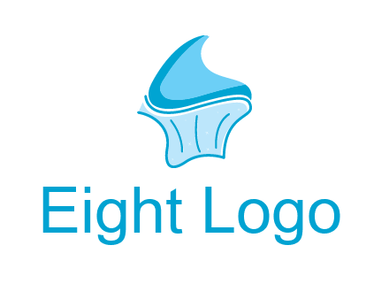 abstract curvy cupcake logo