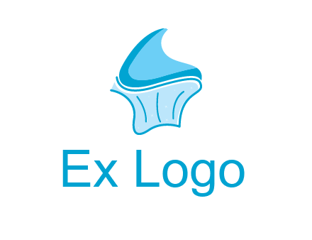 abstract curvy cupcake logo