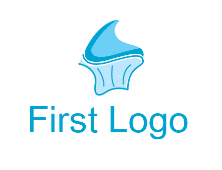 abstract curvy cupcake logo