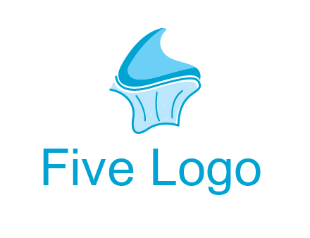 abstract curvy cupcake logo