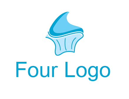 abstract curvy cupcake logo