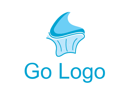 abstract curvy cupcake logo