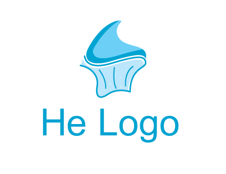 abstract curvy cupcake logo