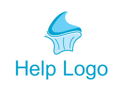 abstract curvy cupcake logo