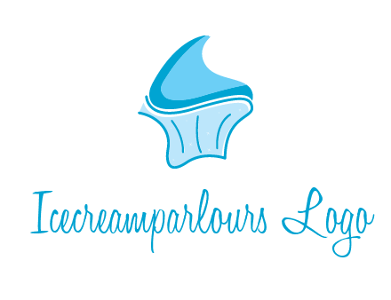 abstract curvy cupcake logo