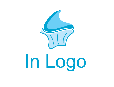abstract curvy cupcake logo