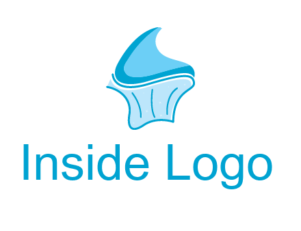 abstract curvy cupcake logo
