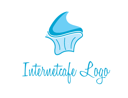 abstract curvy cupcake logo
