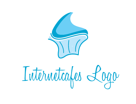 abstract curvy cupcake logo