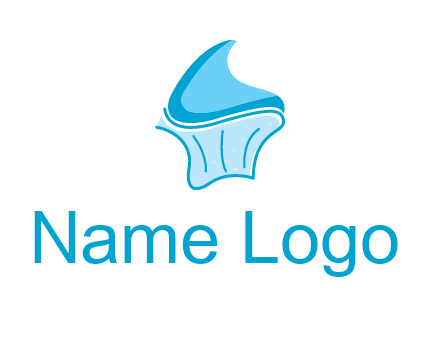 abstract curvy cupcake logo