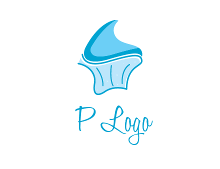 abstract curvy cupcake logo