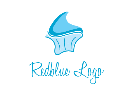 abstract curvy cupcake logo