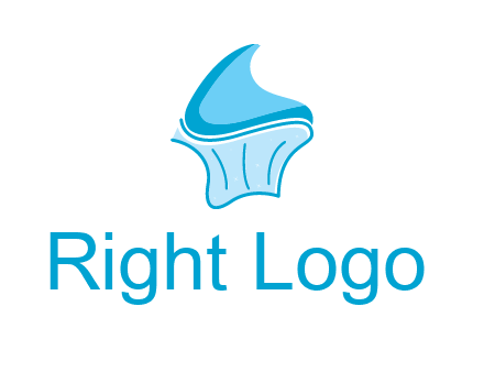 abstract curvy cupcake logo