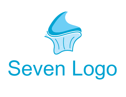 abstract curvy cupcake logo