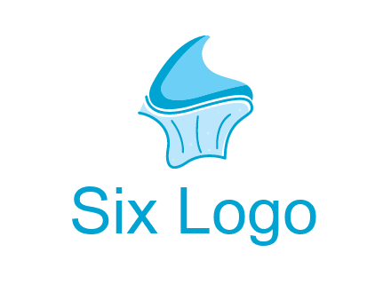 abstract curvy cupcake logo