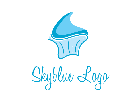abstract curvy cupcake logo
