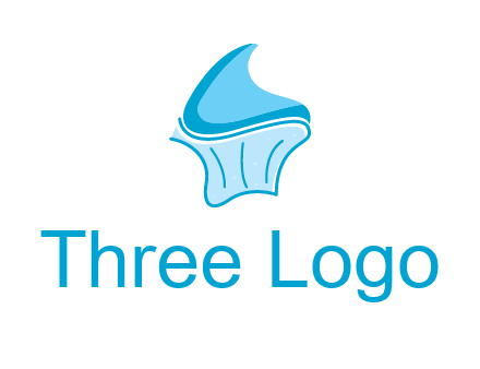 abstract curvy cupcake logo