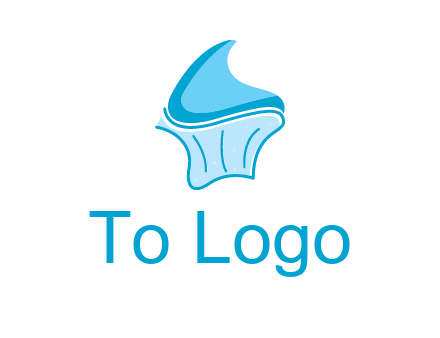 abstract curvy cupcake logo