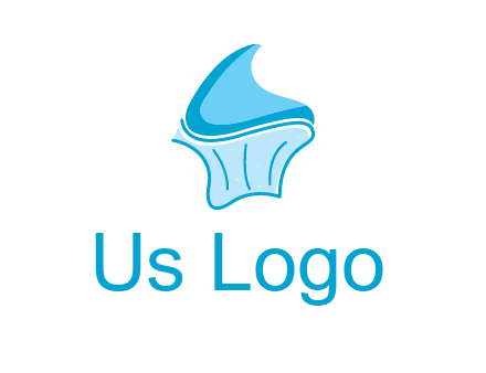 abstract curvy cupcake logo