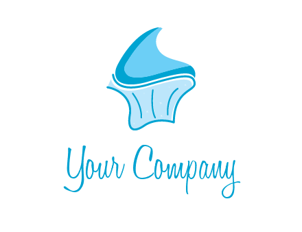 abstract curvy cupcake logo