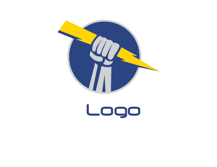 lightening bolt in hand logo