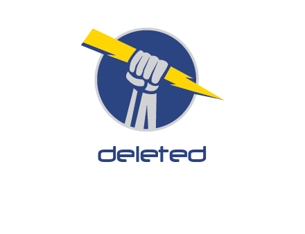 lightening bolt in hand logo